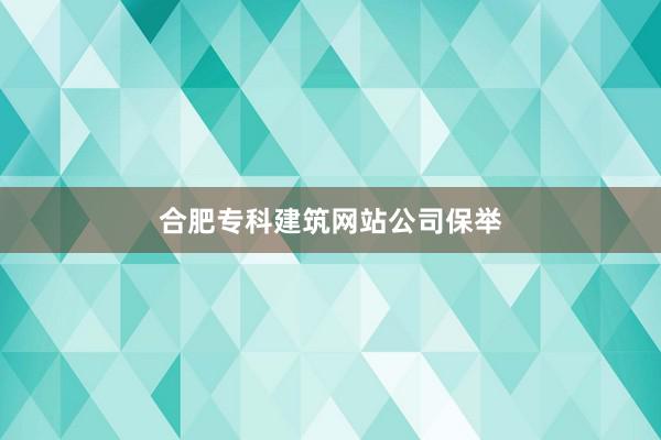 合肥专科建筑网站公司保举