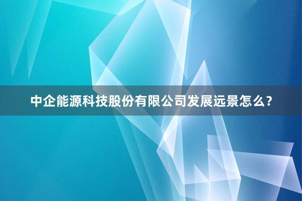 中企能源科技股份有限公司发展远景怎么？