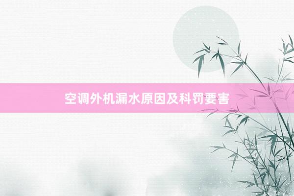 空调外机漏水原因及科罚要害