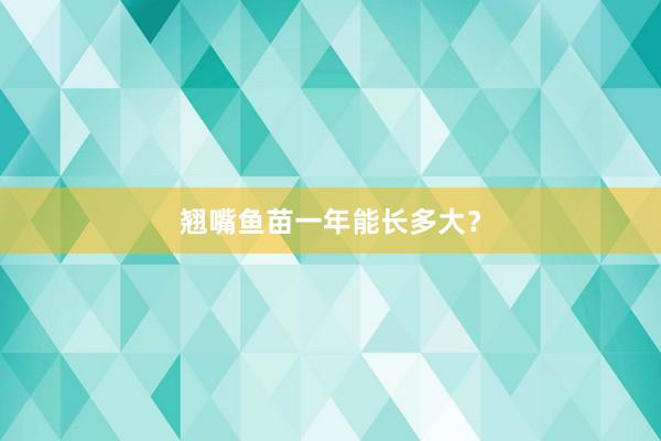 翘嘴鱼苗一年能长多大？